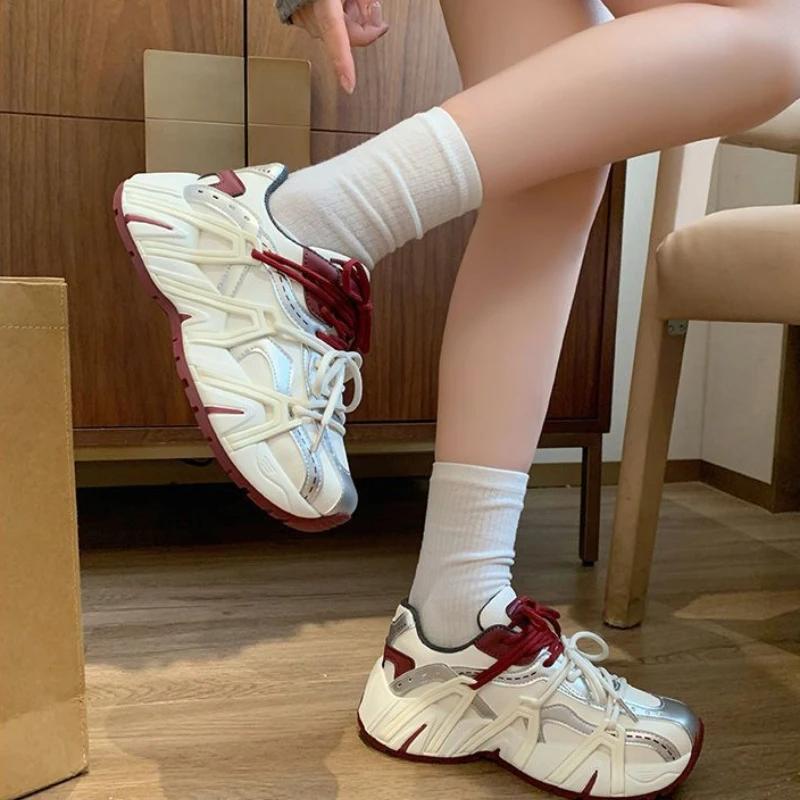 Fashion Original Casual High on Platform Women's Running Shoes Fashion 2025 Y2k Designer Luxury Aesthetic Korean Offer Ladies Footwear