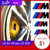BAAV1 2025 Hot 6PCS Car Brake Decorative Stickers Wheel Hub Styling Decals Accessories For BMW E46 G60 F20 F10 F30 E30 E90 E60 G20 E87