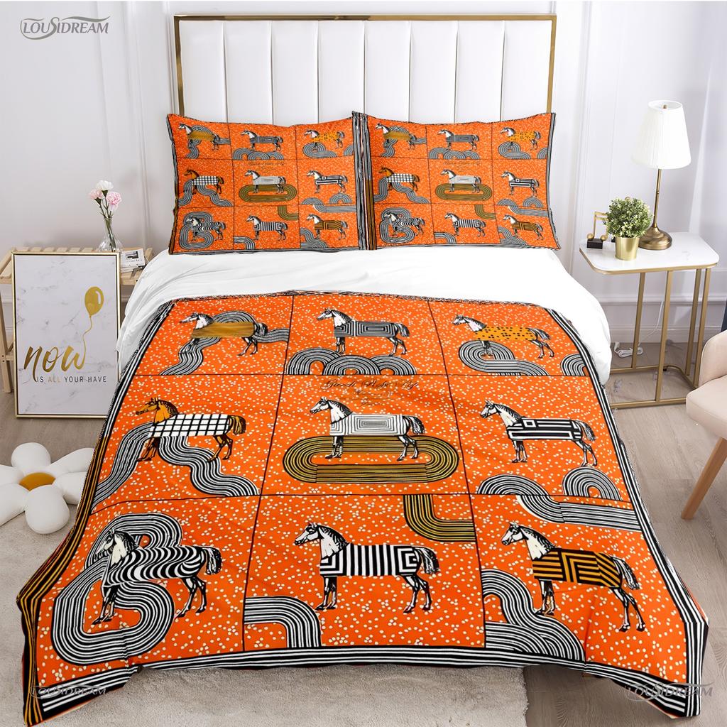 Persia Galoping Horse Al Season Duvet High-End Premium Cover Beding Sets Soft Comfortable Quilt Cover plus Pilowcases Ten Single/Double/Quen/King