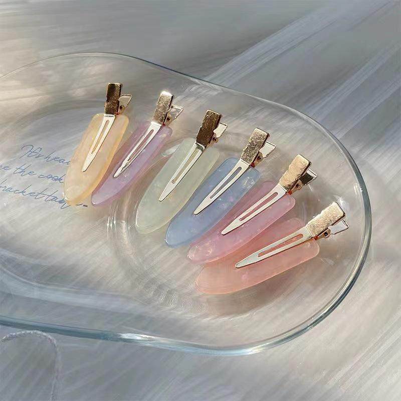 Korean Acetate Iridescent Seamless Hair Clip for Women - Duckbill Flyaway Styling Hairpin