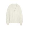 Title: Women's Orange Brown V-Neck Knit Cardigan with Twisted Cable Pattern