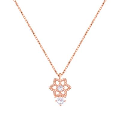 [92.5 Silver] A Bouquet of Love Flowers, a Wish for You, a 92.5 Silver Necklace (April Anemone Crystal)