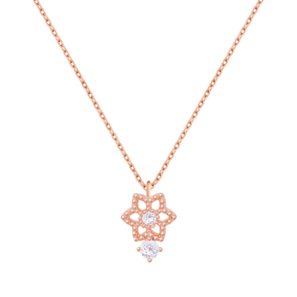 [92.5 Silver] A bouquet of love flowers, a wish for you, a 92.5 Silver necklace (April Anemone Crystal)
