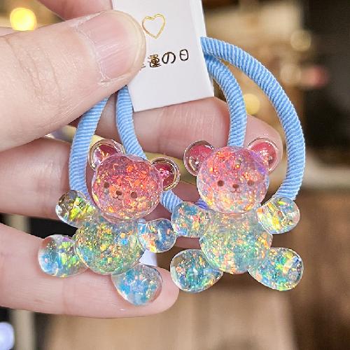 2 uds bandas elásticas para el cabello para niñas bebés Color caramelo anillo para el cabello cuerda para el cabello accesorios para niños pequeños