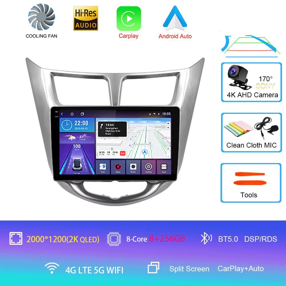 For Hyundai Solaris Accent I25 2010 - 2016 Car Radio Android 14 Carplay Multimedia Player Auto Autoradio Stereo 2din Head Unit