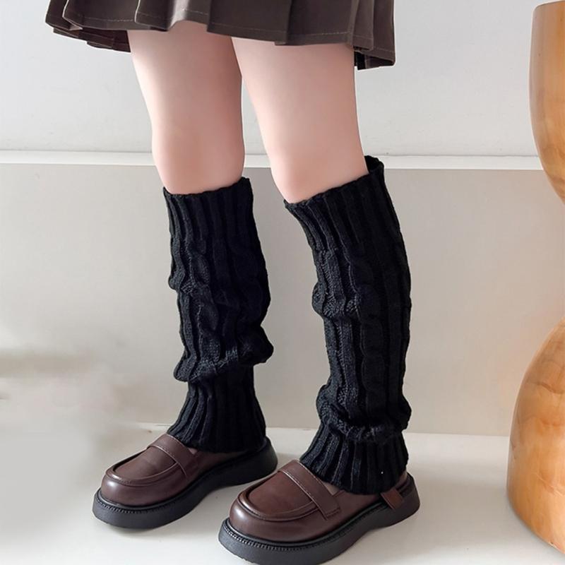 Fashion Knit Leg Warmers for Little Girls Slouchy Socks for Dress Toddler Winter Cable Knit Socks Thicken Warm Leggings