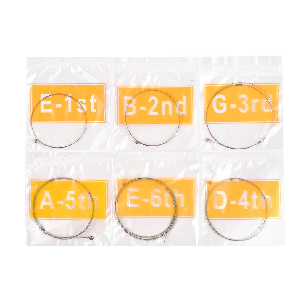 6 PCS Electric Guitar Strings (E B G D A E) Steel Wire Strings Set Guitar Replacement Parts