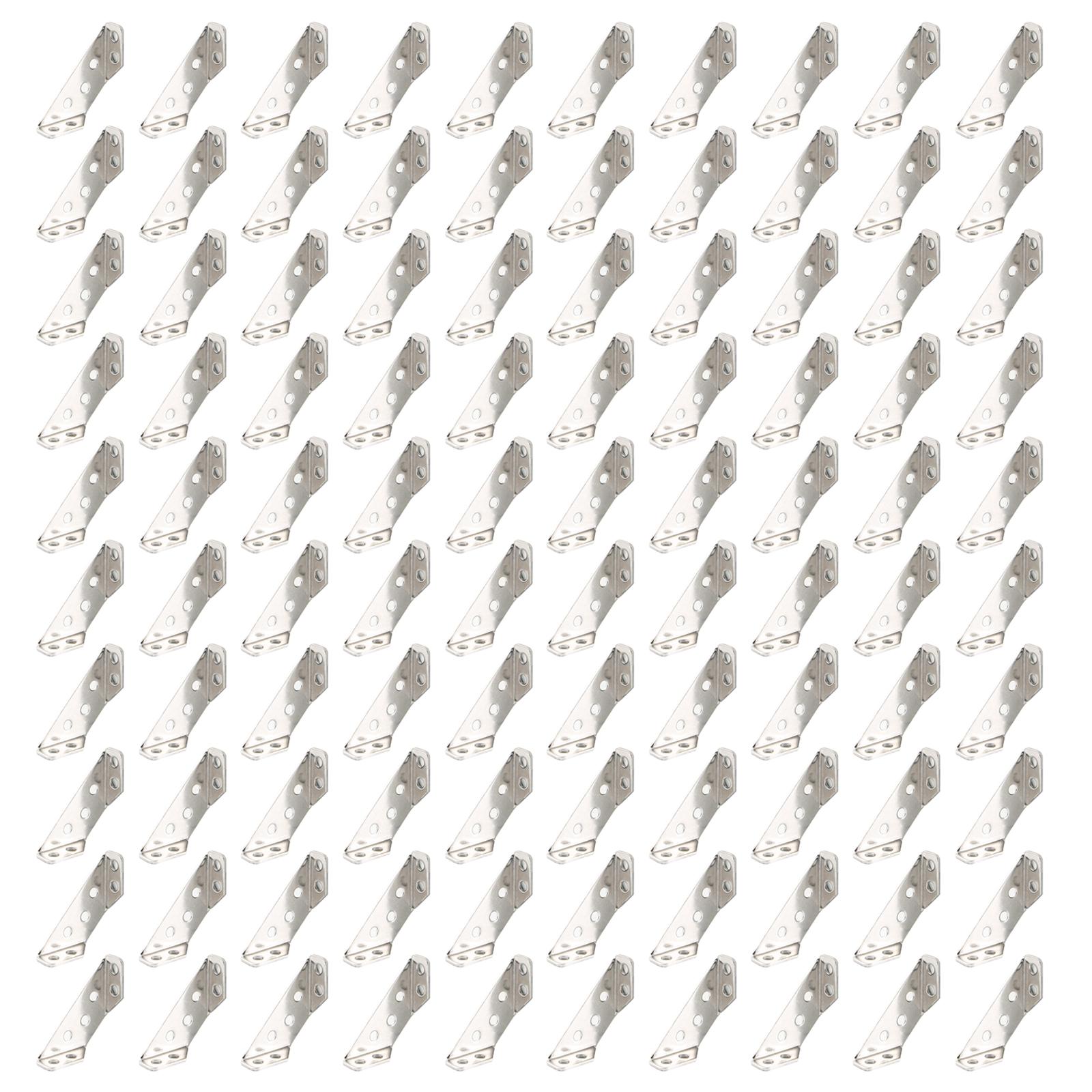 

100 шт. Угловые соединители для мебели из нержавеющей стали, угловые кронштейны для фиксации каркаса и поддержки шкафа, для деревянных полок