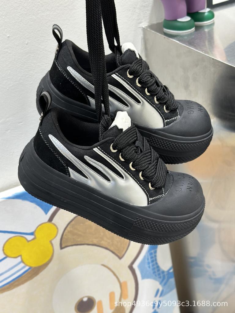 Marshmallow big head shoes women's summer punk y2k yabi black heightening bread platform shoes round head heightening and slimming