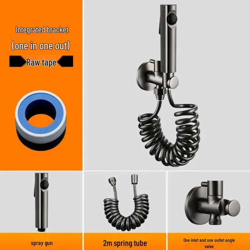 Lilang Gunmetal Grey All-Copper Toilet Bidet Sprayer Set