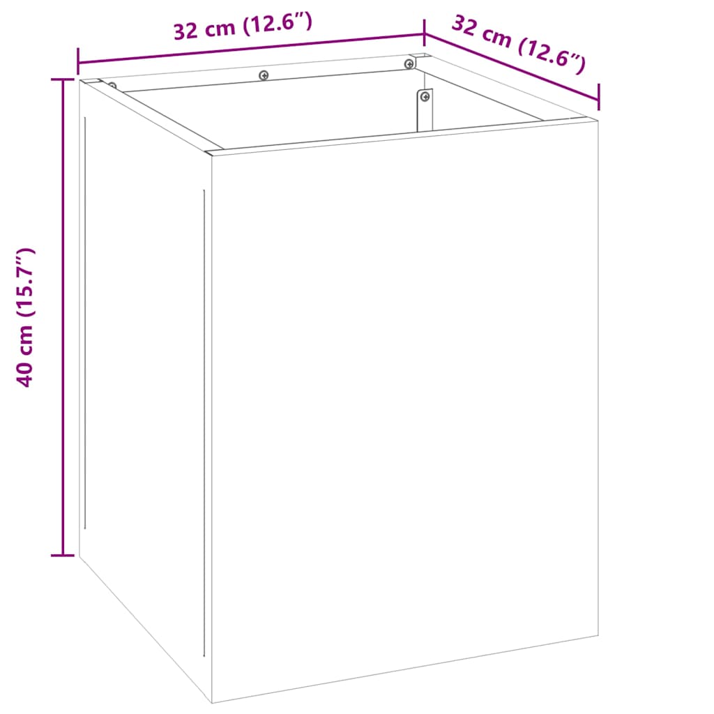 Garden Planter Olive Green 32 X 32 X 40 Cm