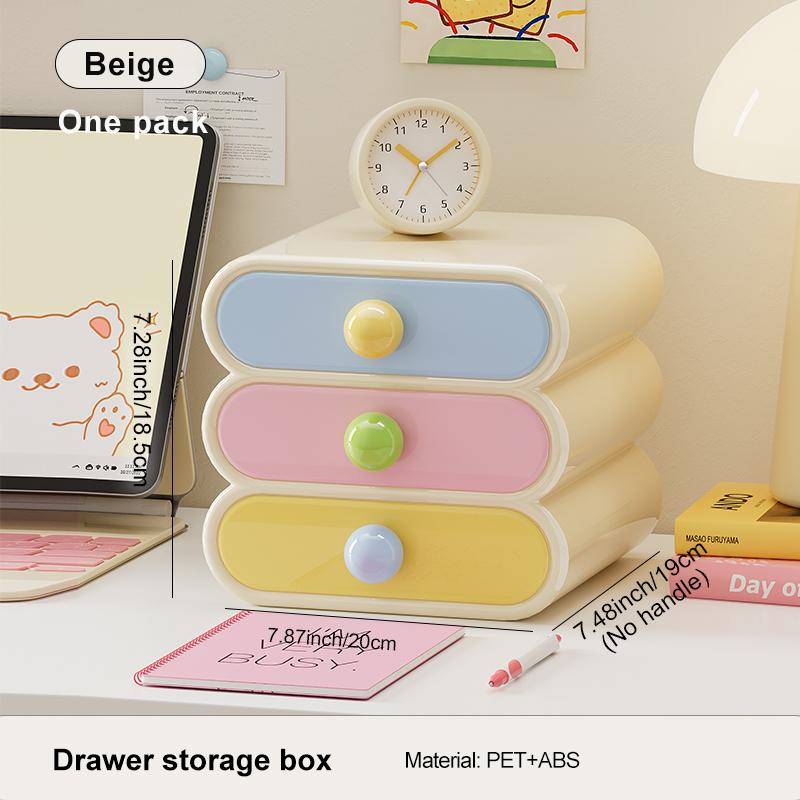Uforu Dopamine Desktop Organizer – 3-Tier Drawer Multi-Function Stationery Shelf for Office & Dorm