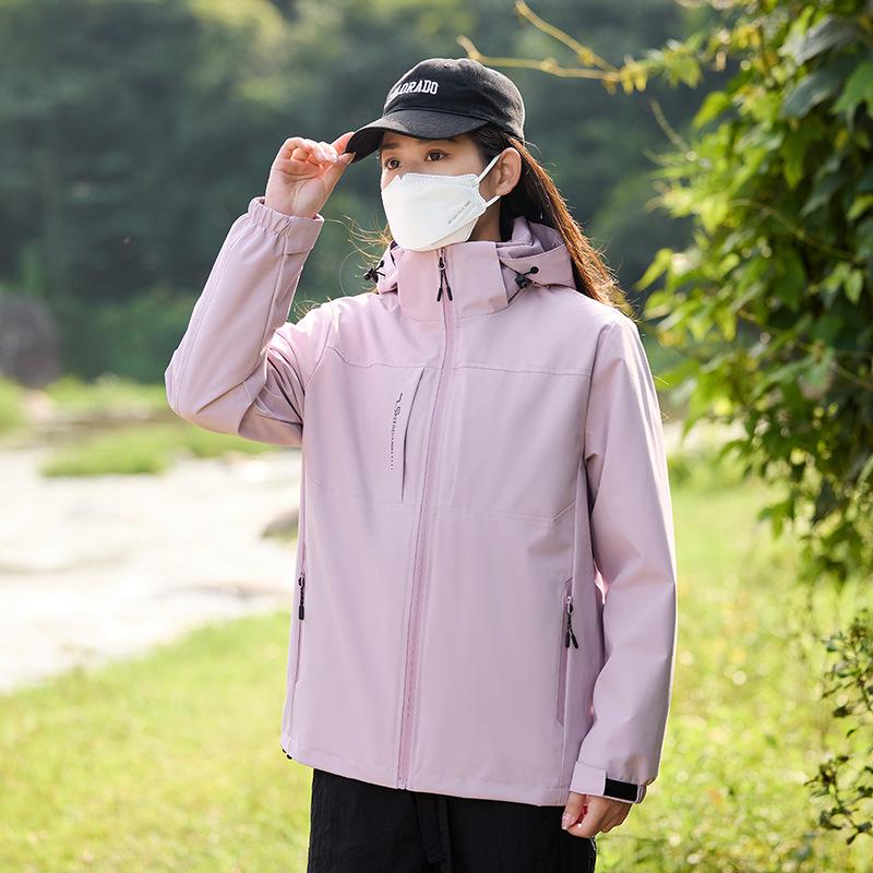 Unisex Waterproof & Windproof 3-in-1 Detachable Hiking Jacket Set for Couples Large