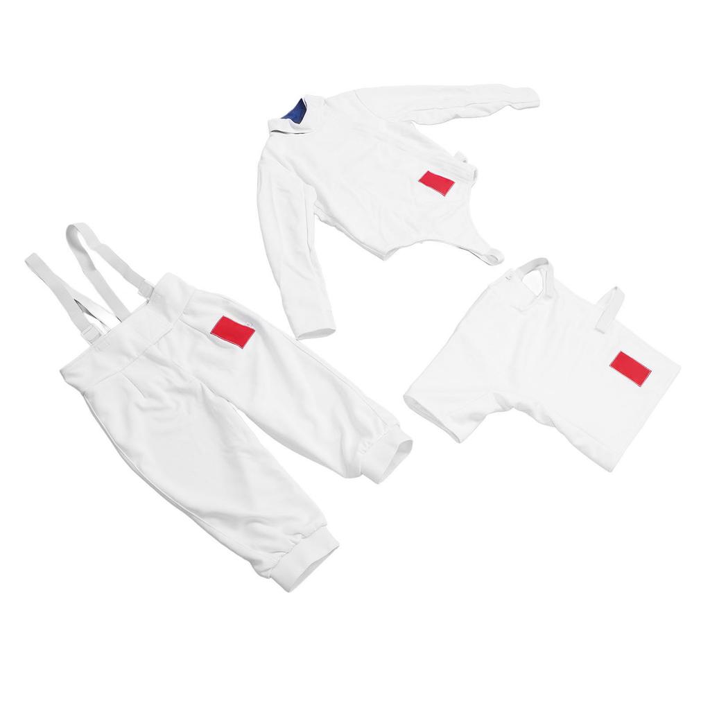Fencing Sport Uniform Suit Thickened Breathable Adjustable Fencing Pants Jacket Vest Set for Training 50 Size