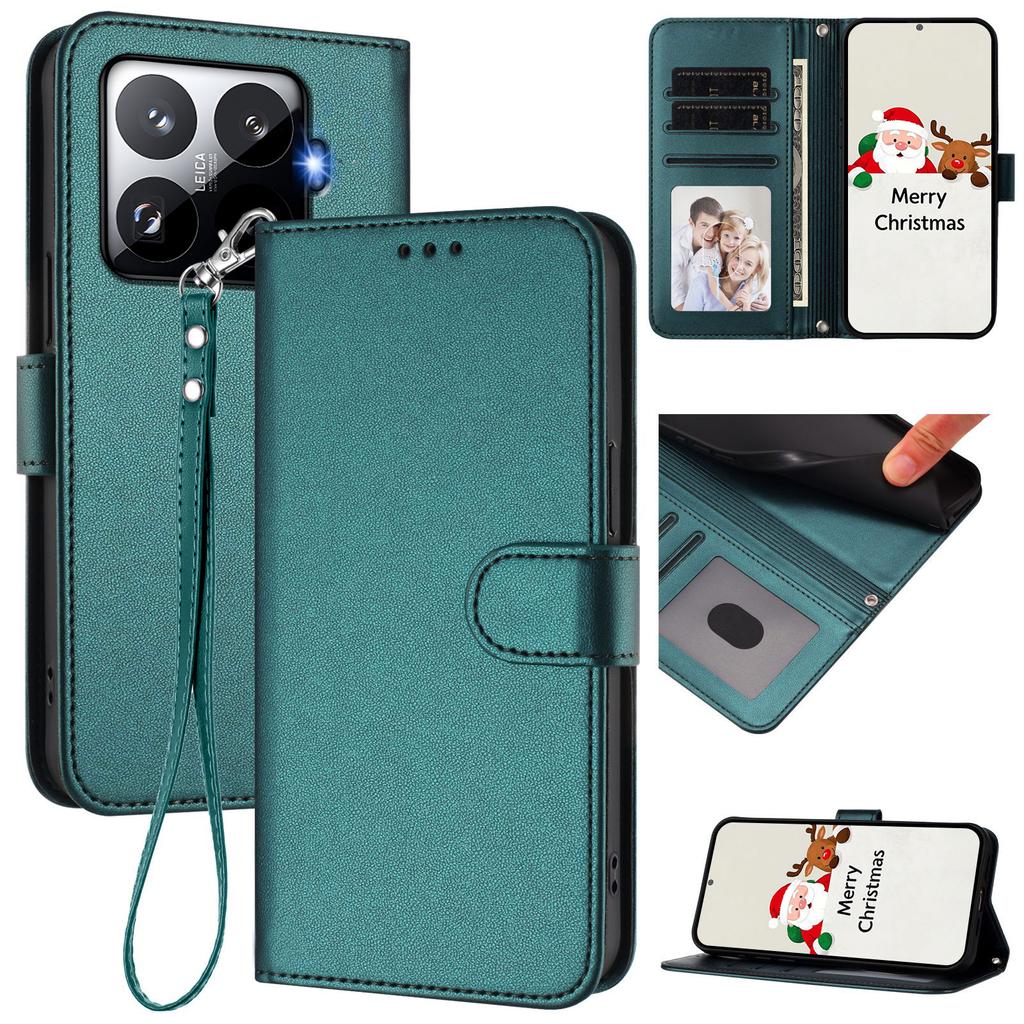 For Xiaomi 15T Pro Leather Case Wallet Stand Phone Cover with Wrist Strap