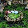 Simuliertes Babyvogelnest Harzmodell Dekor Tischfigur Landschaft Mikro