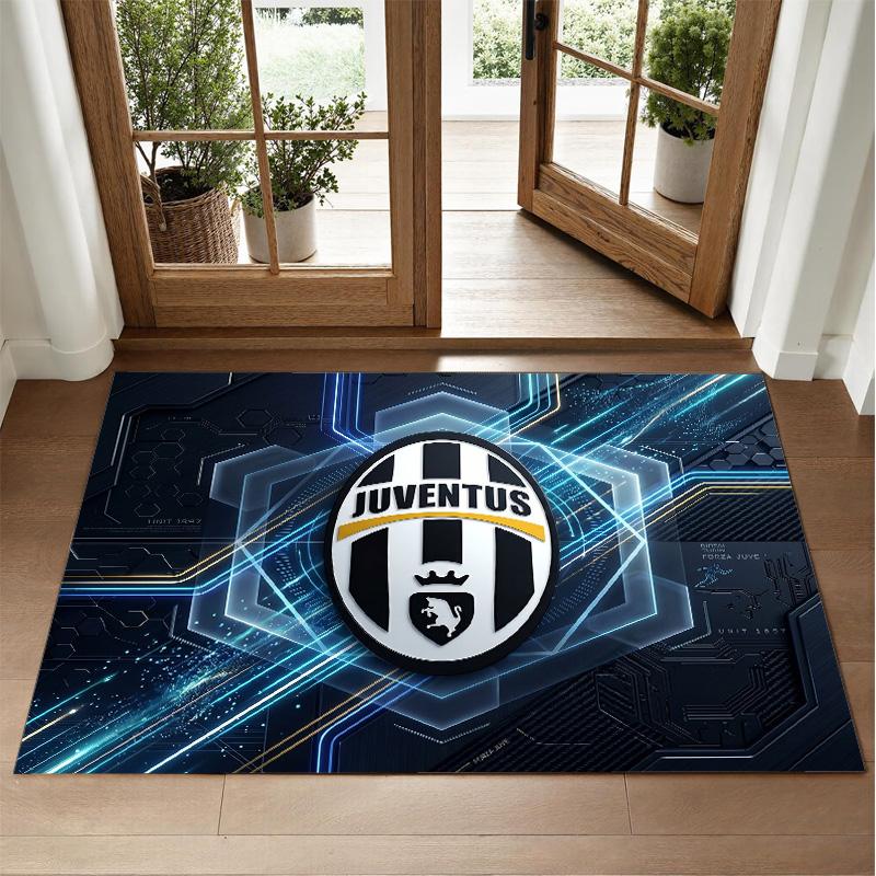 Juventus FC Design Crystal Velvet Rug Soft Decorative Mat for Bedroom Entrance