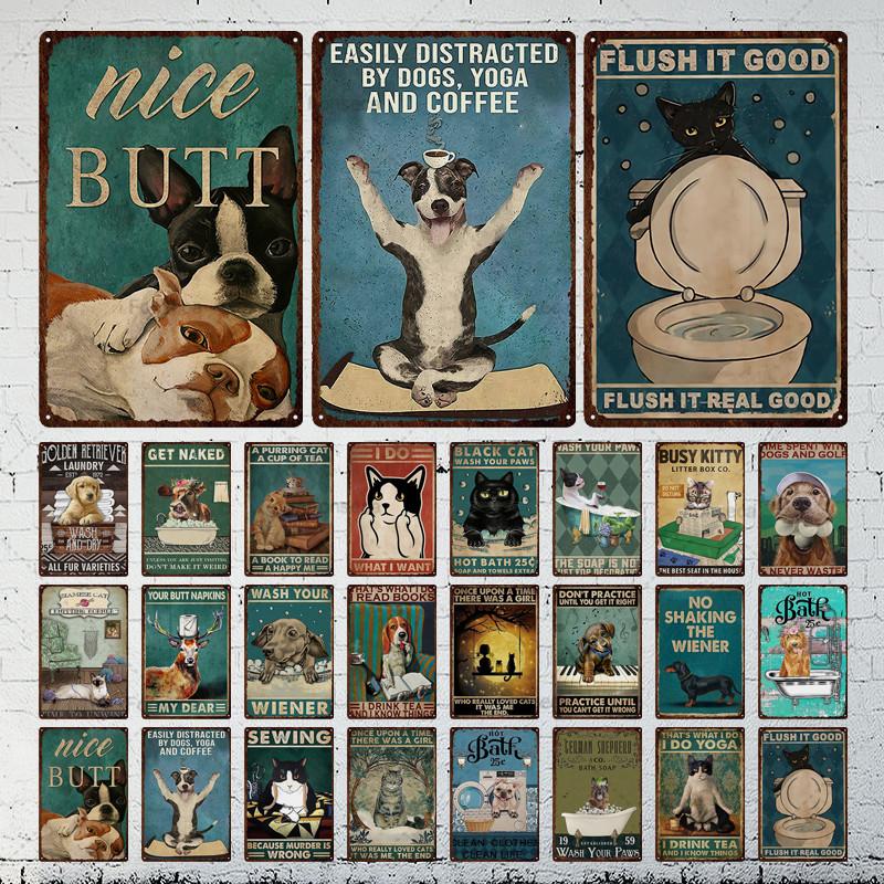 Dog Slogans Green Background Metal Signs Retro Tin Signs Metal Retro Wall Decoration Bar Bar Club Metal Posters Decoration