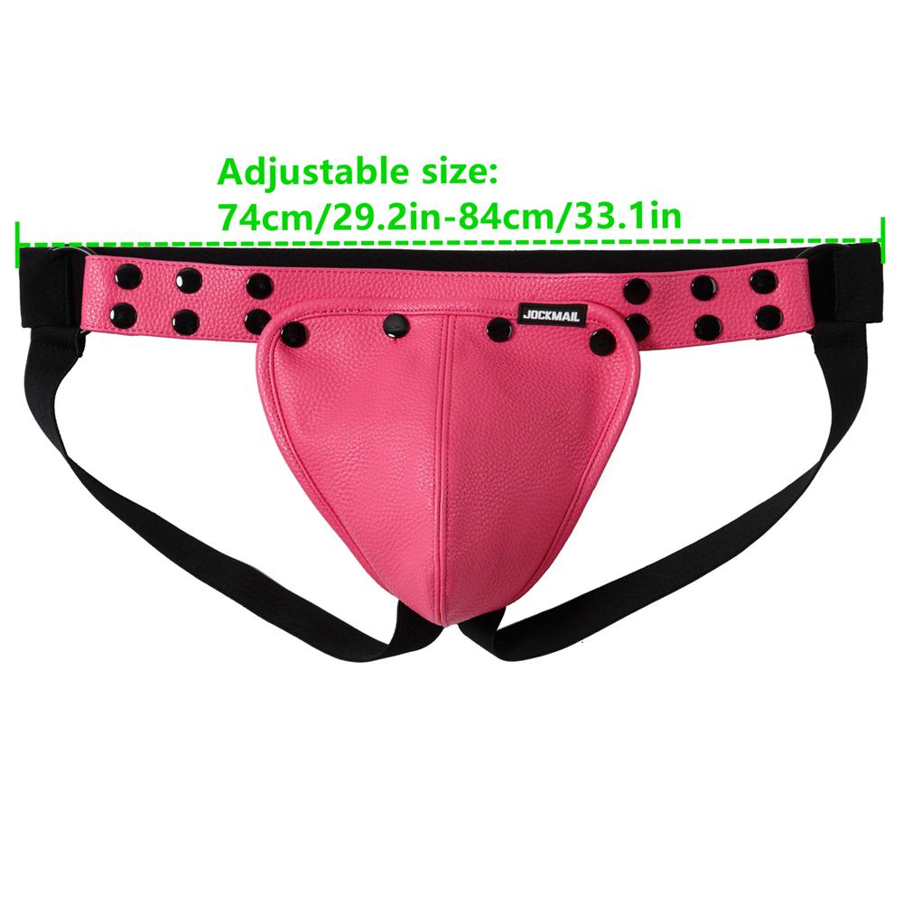Jockstraps JOCKMAIL One Size Specification Adjustable Waist Size G-string Imitation Leather Removable Scrotal Pouch Fashionable Men's Thong Underwear