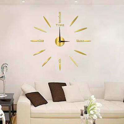 Orologio da parete fai-da-te senza cornice Orologio da parete con specchio acrilico Adesivo decorativo Orologio digitale Kit orologio fai-da-te per la casa 50 cm