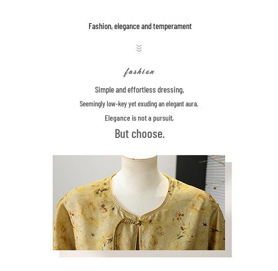 2026 Summer Chinese-Style Round Neck Shirt for Elderly Women