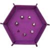 Hexagonal PU Leather Dice Tray - Board Game Accessories & Sundries Storage Box