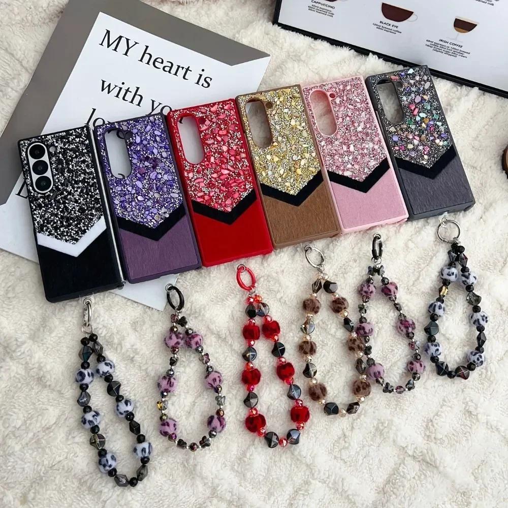 Wrist Strap Phone Case for Samsung Galaxy Z Fold 6 5 4 Fold6 Fold5 Fold4 Fold3 5G Plastic Hard Shell Protective Cover