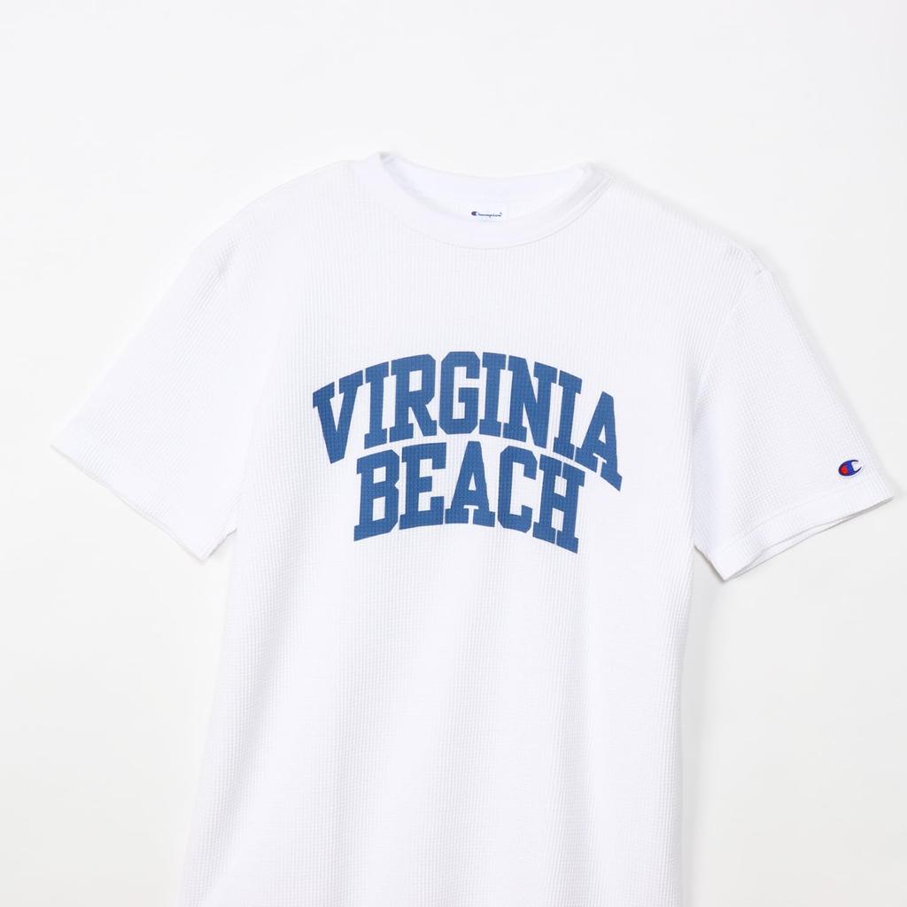 Short Round Graphic Short Sleeve Basic White [Champion] T-Shirt, Sleeve, Neck, Print, T-Shirt, C3-Z352 Men's