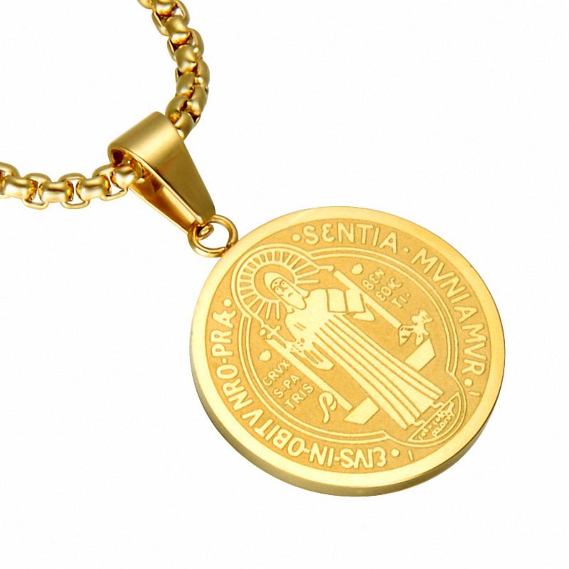 Silver Gold Jesus Pendant Necklace 