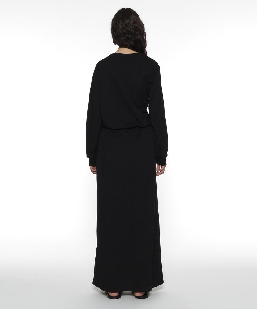 Partimento Woman Pwc Asymmetrical Drawstring Maxi Dress_Black