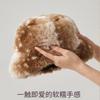Winter Deer Pattern Bucket Hat Simple Warm Soft Waxy Basin Hat Showing Small Face Big Head Circumference Hat Women's Skin-friendly Plush Hat