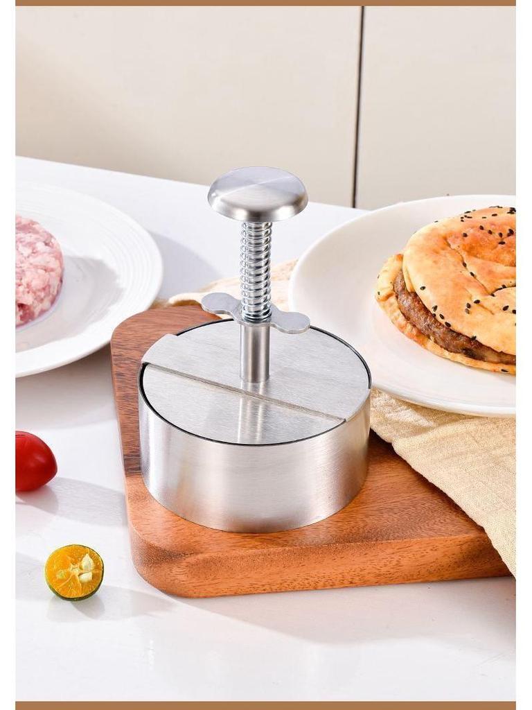 304 Stainless Steel Manual Hamburger Patty Press Mold for Kitchen