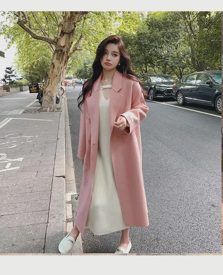 Hepburn Style Women's Mid-Length Woolen Coat - Autumn/Winter 2024