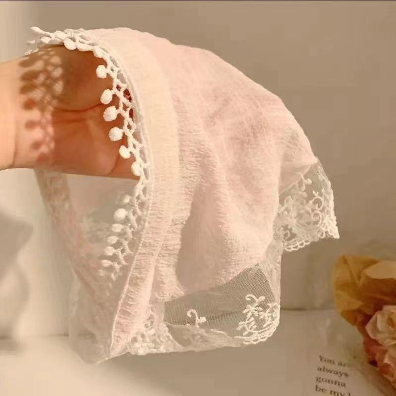 Pastoral Lace Edge Headband Scarf: Sweet, Chic Triangle Hair Accessory