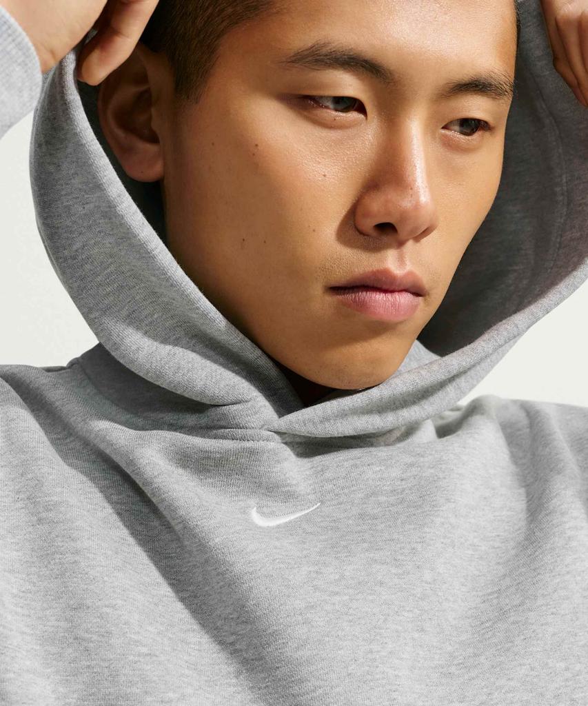 NIKE Solo Fleece Pullover Hoodie M - Dark Grey Heather:Sail / Ix1927-063