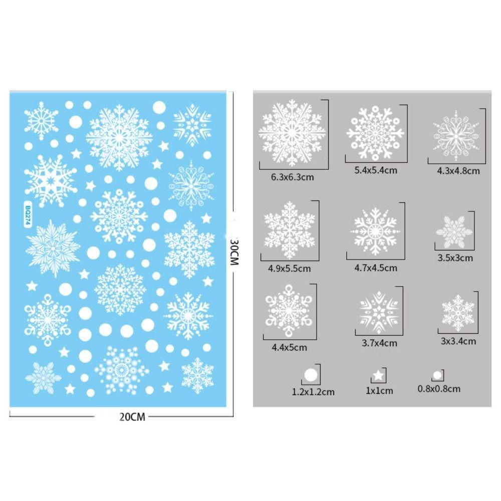 Snowflake Electrostatic Snowflake Sticker Anti-collision Reusable Snowflake Window Sticker PVC Xmas Glass Sticker Home Decals