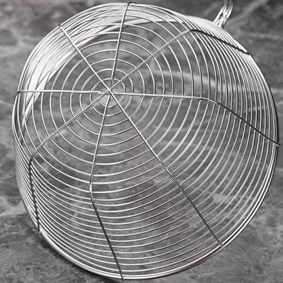 Round Wire Fry Basket with Pot Rim Hook Oil Draining Fry