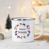 Merci Atsem In France Enamel Mugs Teacher's Day Drink Juice Coffee Dessert Cocoa Milk Handle Mug Festive Birthday Gifts