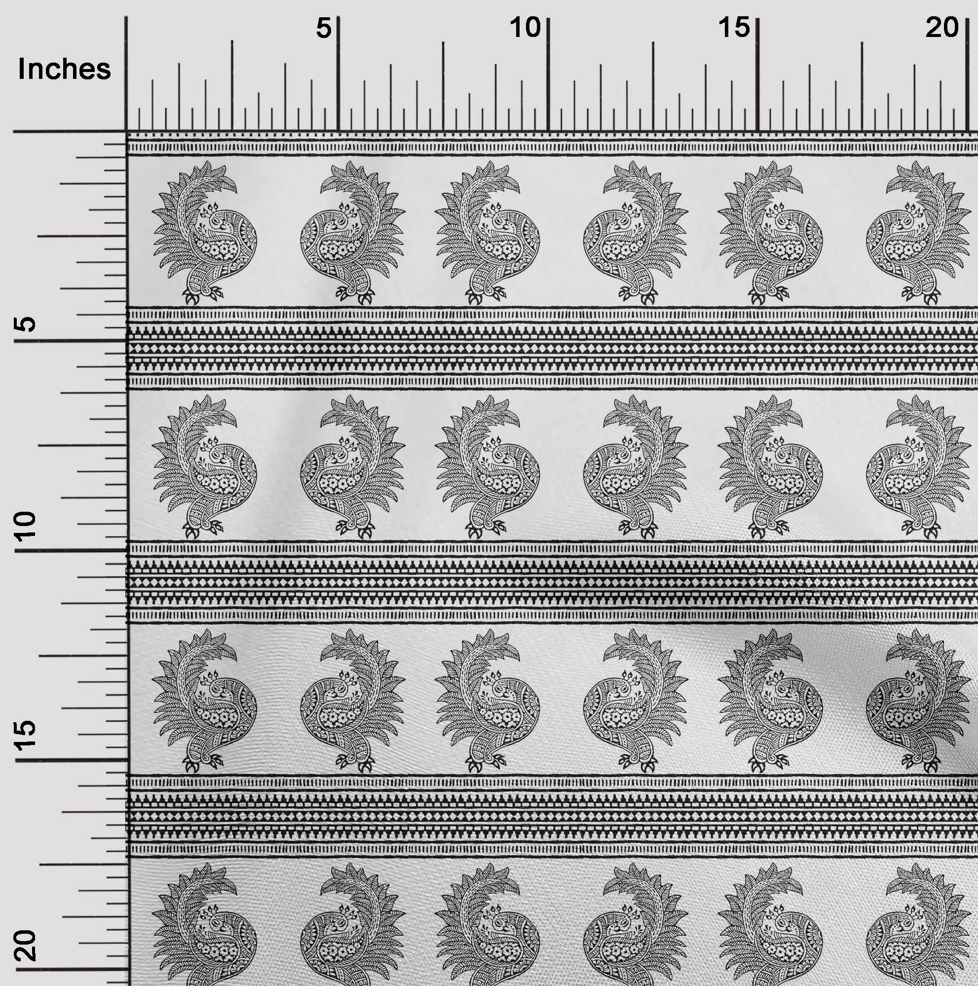 

OneOone Cotton Flex Fabric Peacock Block Printed Craft Fabric BTY 40 дюймів 42 Inch - Viscose Chiffon білий