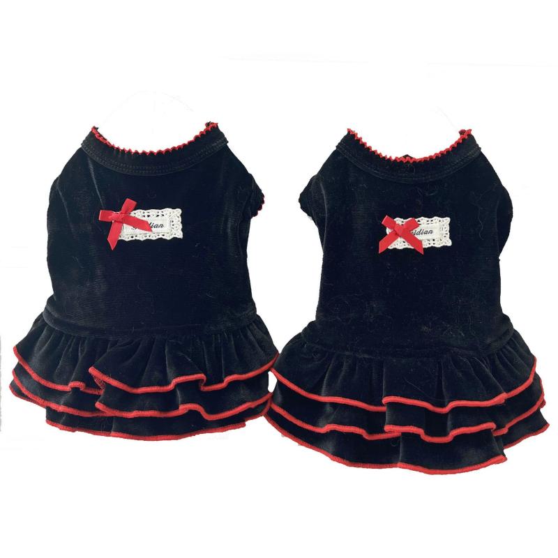 

Кошка Чихуахуа Щенок Маленькая Собака Платье Зимняя Одежда для Питомцев Йорк Померанский Шпиц Мальтийская Болонка Бишон Пудель Шнауцер Одежда Юбка XXS чёрный