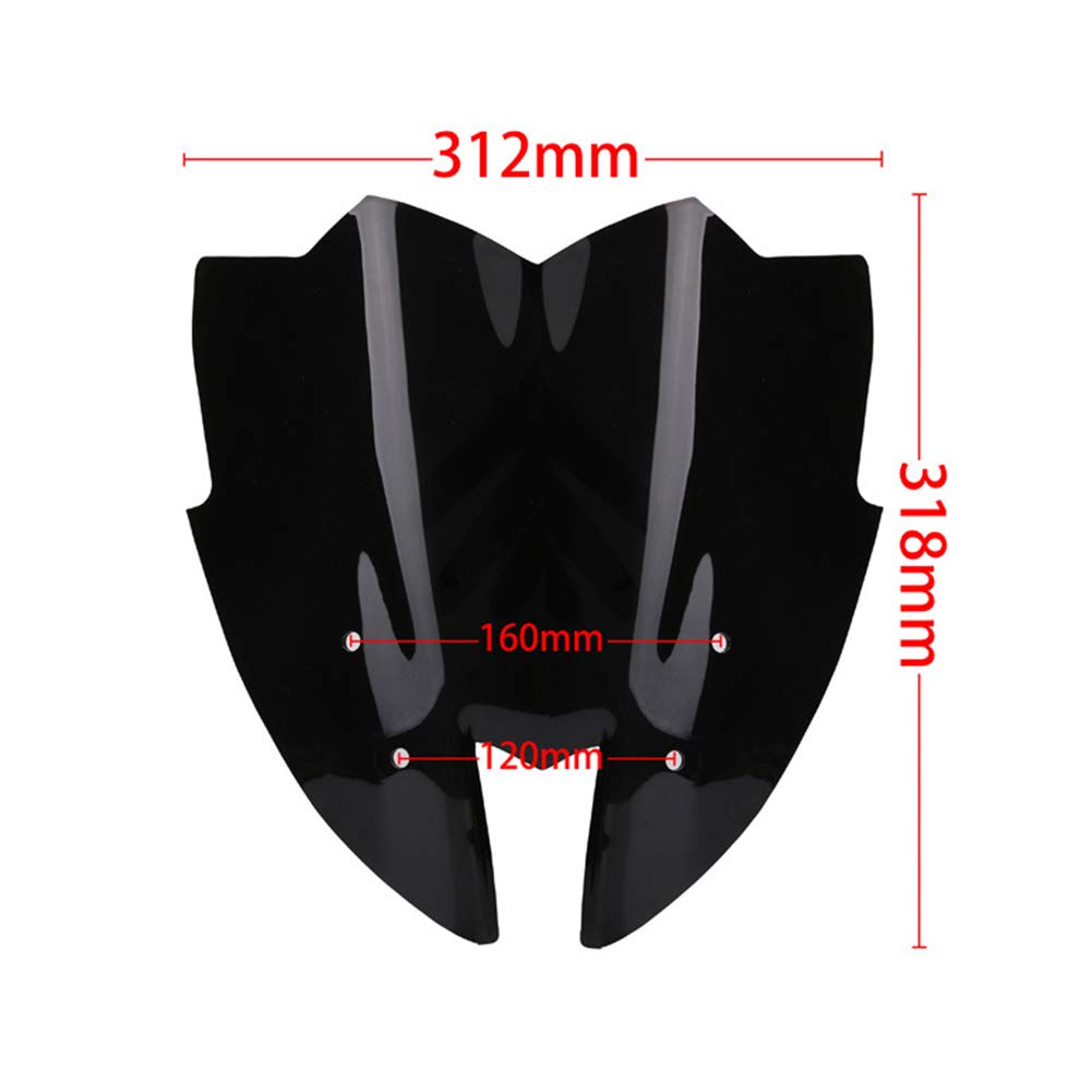 YIBO Waterproof and Dustproof Motorcycle Windshield Protector Black for Z800 ZR800 2013 2015, Easy to Install.