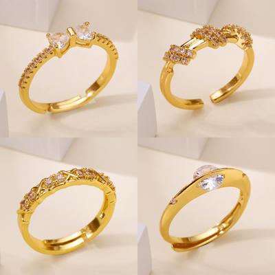 Simple Zircon Butterfly Open Ring Niche Design Ring Daily Wear Jewelry New
