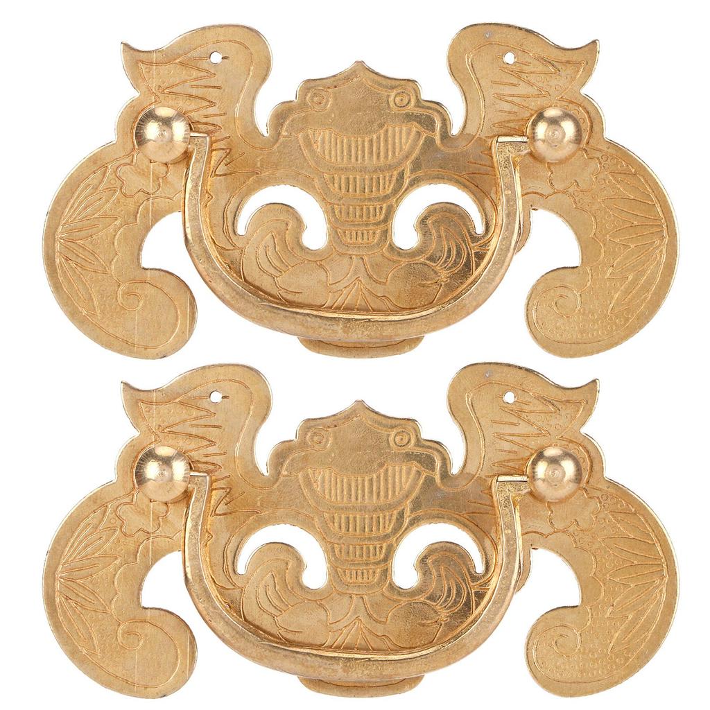 2 Sets Retro Style Handle BatShape Antique Furniture Hardware Handle for Wooden Cupboard Door
