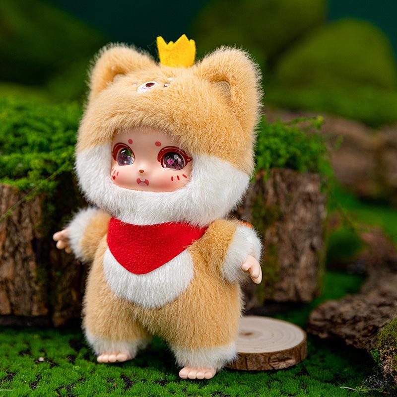 Trendy Enamel Doll Plush Toy Pendant - Cute Cartoon Animal Charm