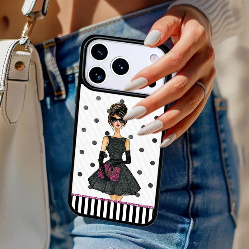 Fashion Girl Phone Case For iPhone 17 Air 14 15 13 12 Max Cover For Apple 14 15 16 16e 11 Pro Max Plus Coque