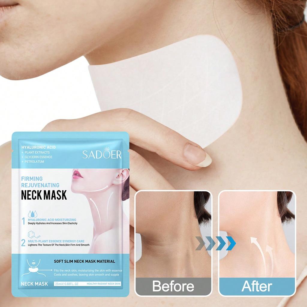 1/5/10PCS Firming And Rejuvenating Neck Mask, Neck Facial Mask, Containing Hyaluronic Acid, Asiatica