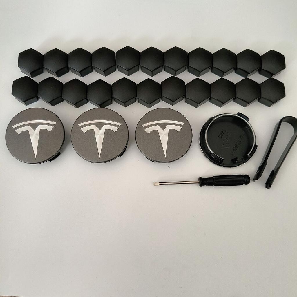 26 Stück 30 Stück Radnabendeckel für Tesla Model 3 Model Y 2025 Model Y Juniper Auto Radnabe Dekorationskappen Abzeichen Radmutterschutz