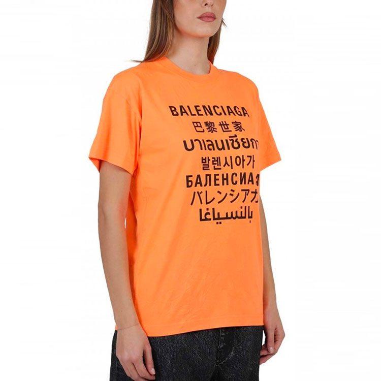 Balenciaga Regular T Shirt Women's Neon Orange 612965TJVI37513