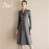 Women's Gray Mid-Length Lapel Dress Suit - Spring Fashion Collection