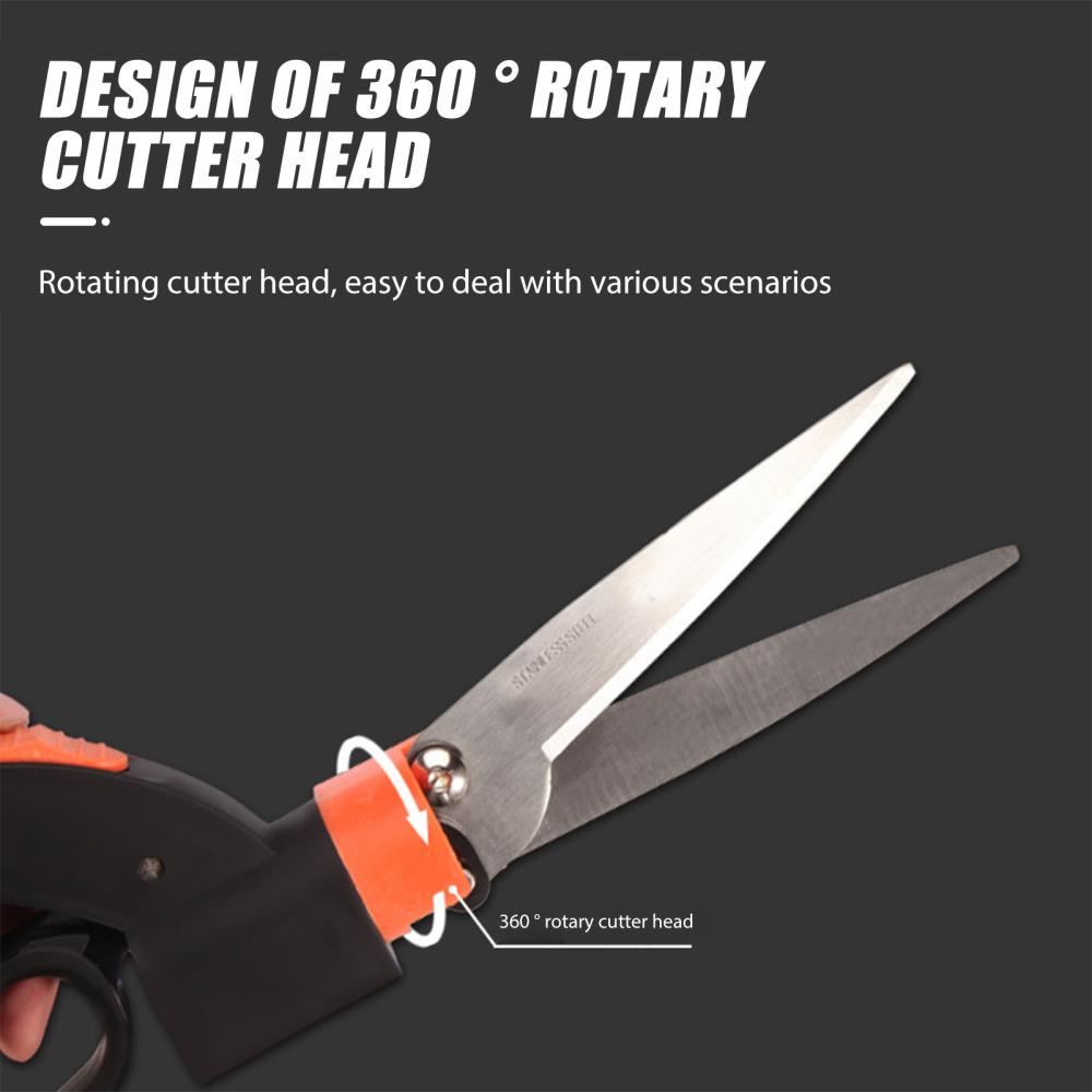 Garden Scissors Lawn Garden Mowing Shears with 360 Degree Rotating Cutting Head Garden Grass Shears for Edge Cutting